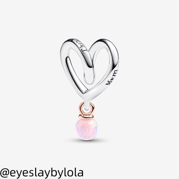 Pandora Two-tone Wrapped Heart Charm - Picture 1 of 5